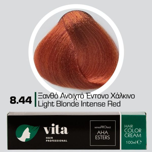 8.44 Ξανθό Ανοικτό Έντονο Χάλκινο 100ml - Αναλογία Ανάμιξης 1:1