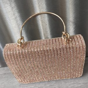 VERDE βραδινή τσάντα (clutch) σε χρυσό-ροζέ χρώμα